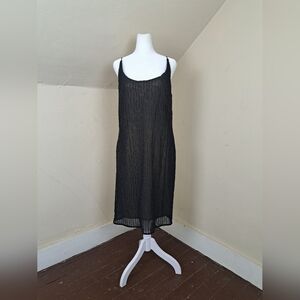 En Francais By Huey Waltzer Beaded Cocktail Black Dress Size 12